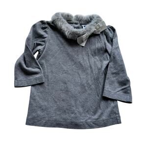 Janie and Jack faux fur bow sweater size 6